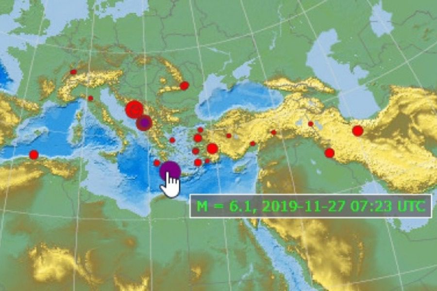 Ισχυρός σεισμός 6,1 Ρίχτερ μεταξύ Κυθήρων και Κρήτης