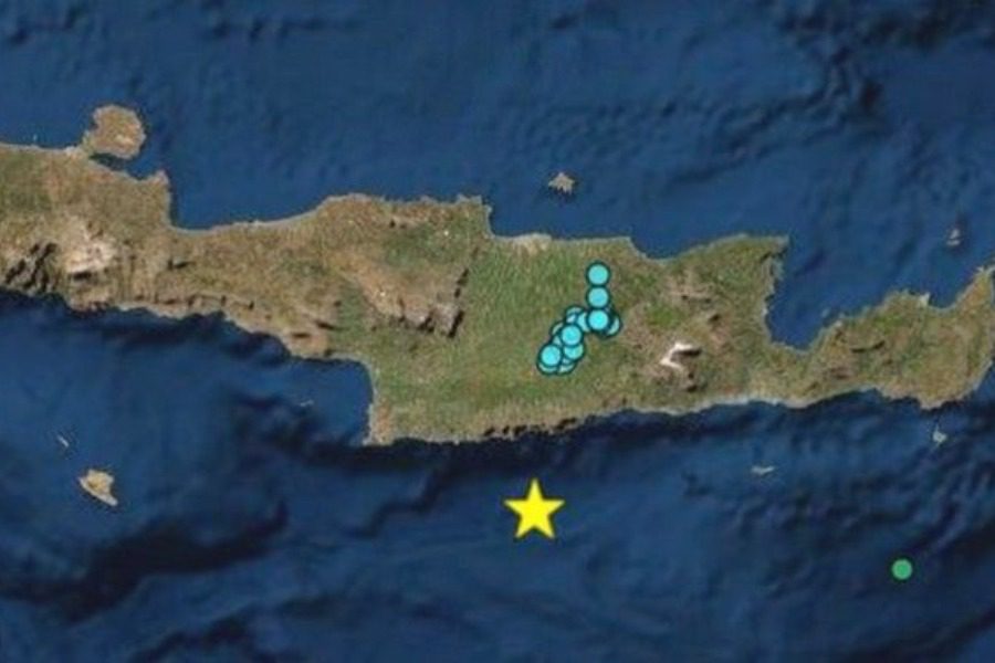 Σεισμός 5,7 ρίχτερ νότια της Κρήτης