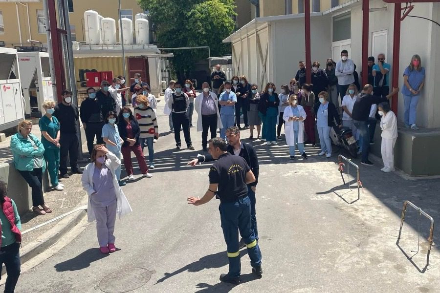 Εκπαίδευση πυρασφάλειας‑πυρόσβεσης στο Νοσοκομείο Μυτιλήνης